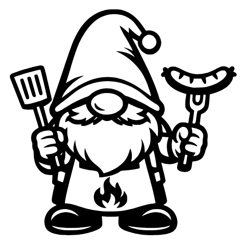 Cartoon BBQ Gnome - Digital File - XCS Friendly Digital My Custom Designs PDF