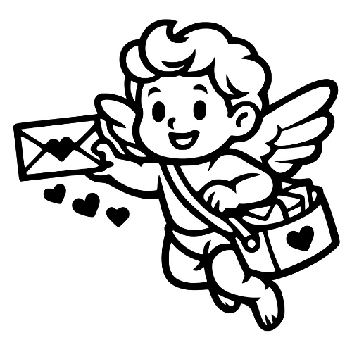 Cartoon Cupid Mail - Digital File - XCS Friendly Digital My Custom Designs PDF