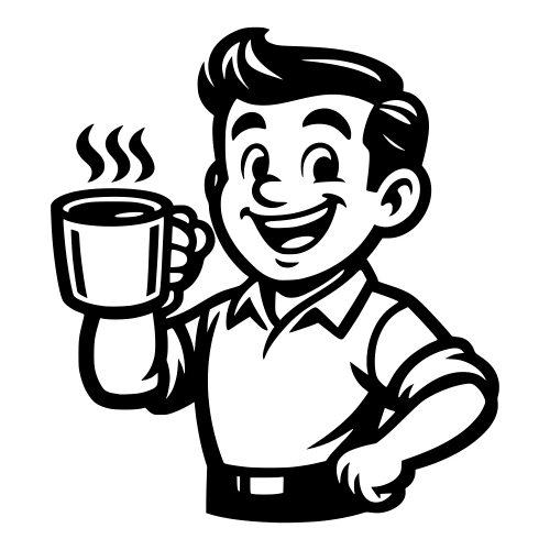 Cartoon Dad with Coffee - Vector Graphics - Digital File Digital My Custom Designs PDF
