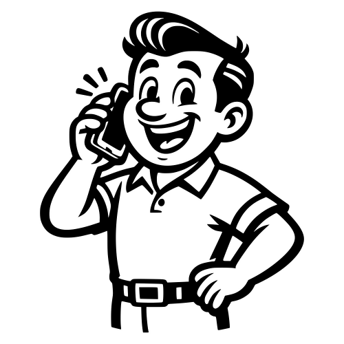 Cartoon Dad with Phone - Vector Graphics - Digital File Digital My Custom Designs PDF