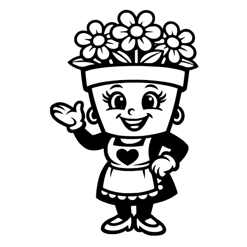 Cartoon Flower Pot Mom - Digital File - XCS Friendly Digital My Custom Designs PDF