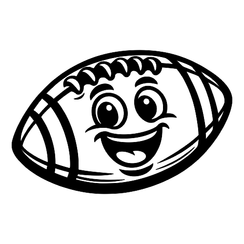 Cartoon Football Smiling - Digital File - XCS Friendly Digital My Custom Designs PDF