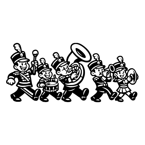 Cartoon Marching Band - Vector Graphics - Digital File Digital My Custom Designs PDF