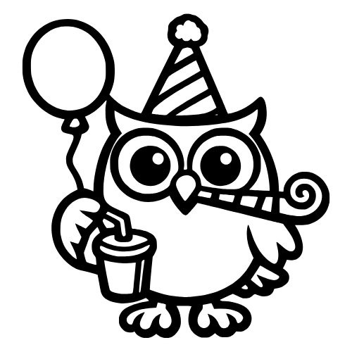 Cartoon Party Owl - Digital File - XCS Friendly Digital My Custom Designs PDF