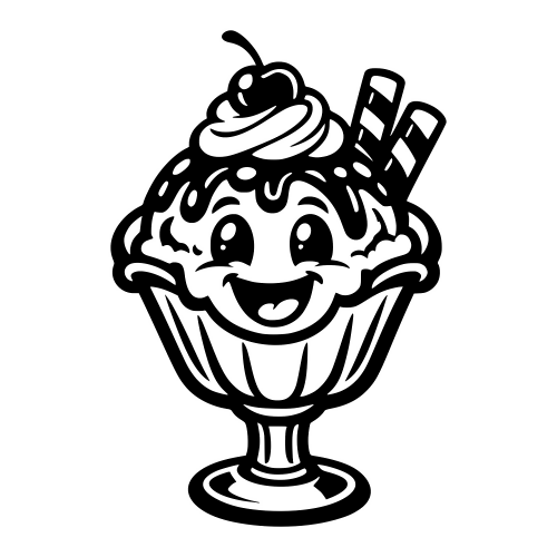 Cartoon Sundae Smiling - Digital File - XCS Friendly Digital My Custom Designs PDF