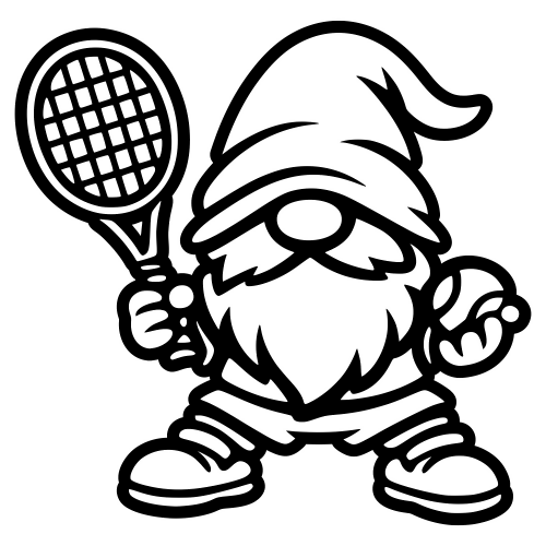 Cartoon Tennis Gnome - Digital File - XCS Friendly Digital My Custom Designs PDF