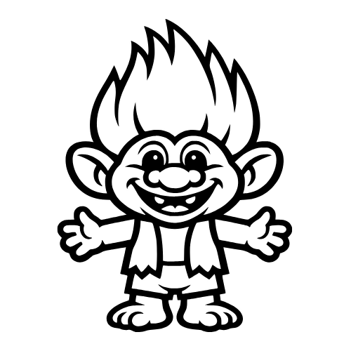Cartoon Troll Smiling - Vector Graphics - Digital File Digital My Custom Designs PDF