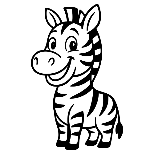 Cartoon Zebra Smiling - Digital File - XCS Friendly Digital My Custom Designs PDF