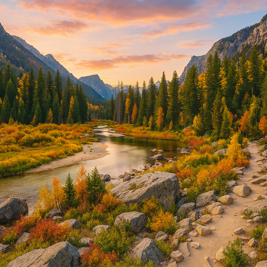 Cascade Canyon Trail - Grand Teton National Park - Wyoming United States - Rendered - Digital File Digital My Custom Designs PDF
