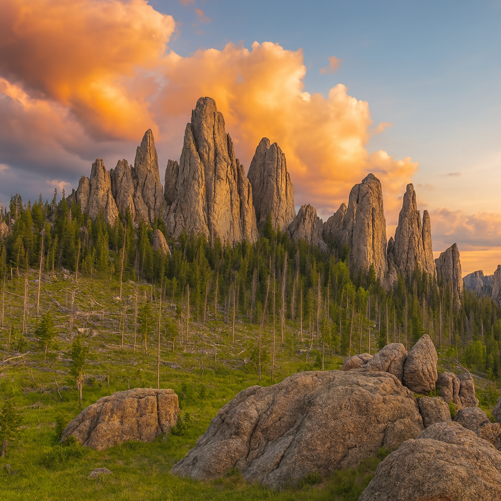 Cathedral Spires - Custer State Park - South Dakota United States - Rendered - Digital File Digital My Custom Designs PDF