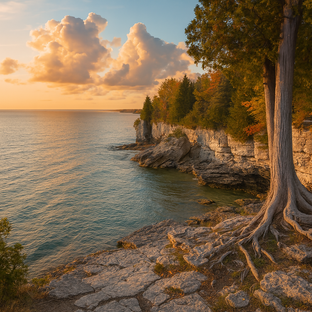Cave Point County Park - Door County - Wisconsin United States - Rendered - Digital File Digital My Custom Designs PDF