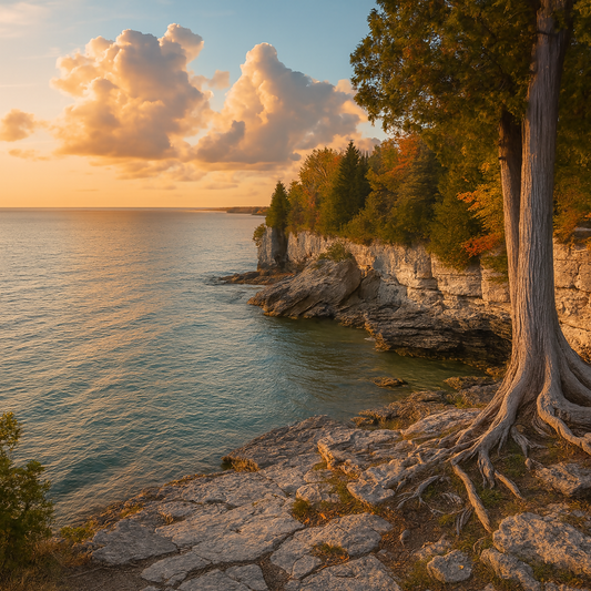 Cave Point County Park - Door County - Wisconsin United States - Rendered - Digital File Digital My Custom Designs PDF