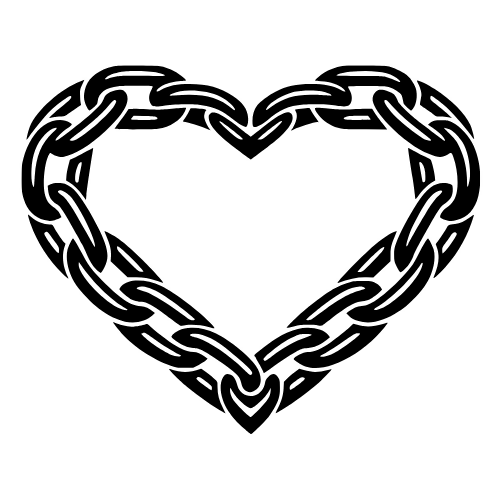 Chain Heart Sketch - Digital File - XCS Friendly Digital My Custom Designs PDF
