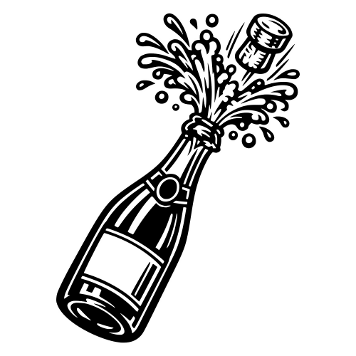 Champagne Cork Popping - Digital File - XCS Friendly Digital My Custom Designs PDF