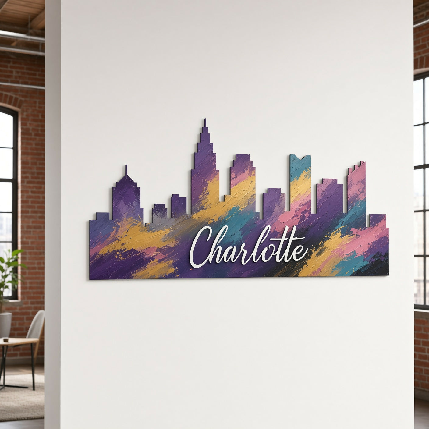 Charlotte Skyline - Wall / Home Decor - Single Layer - Digital File - ZIP File - Digital