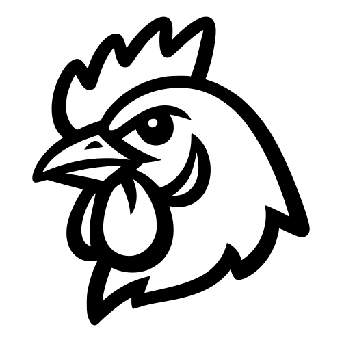 Chicken Head Outline - Vector Graphics - Digital File Digital My Custom Designs PDF