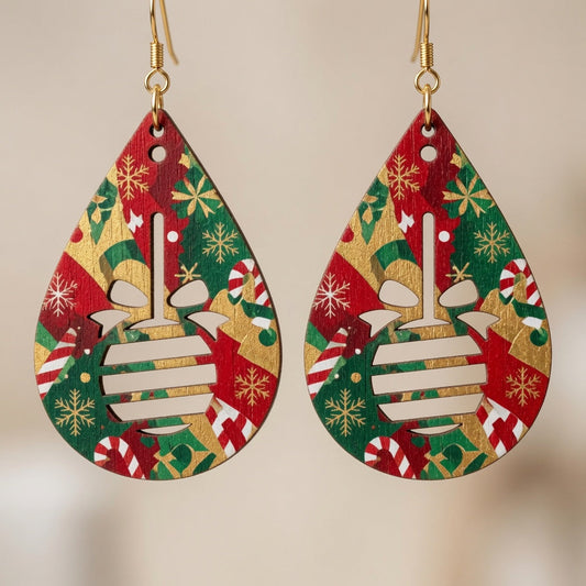 Christmas Cutout Teardrop Earrings - Digital File - SVG - Digital