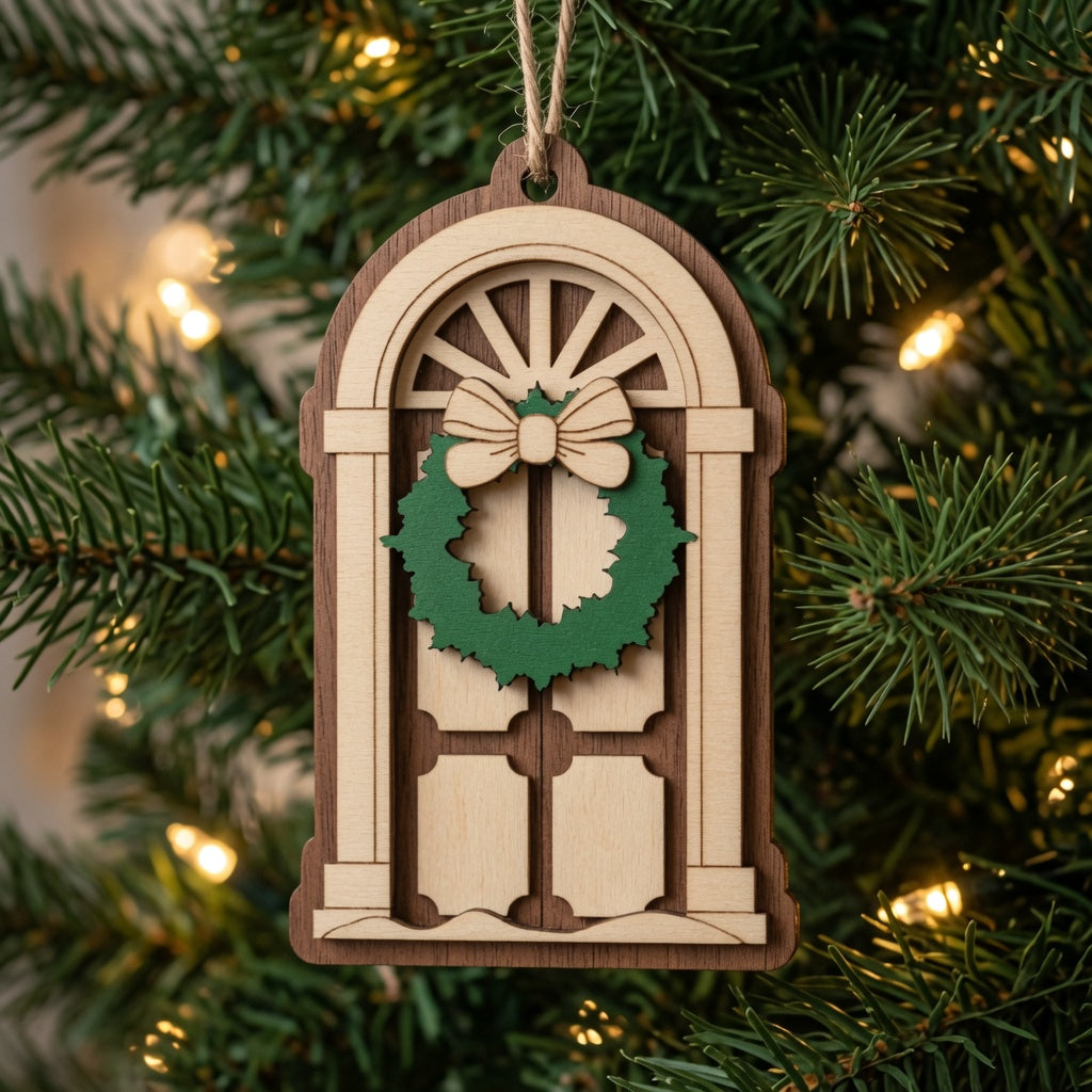Christmas Door Layered Ornament - Digital File - SVG - Digital