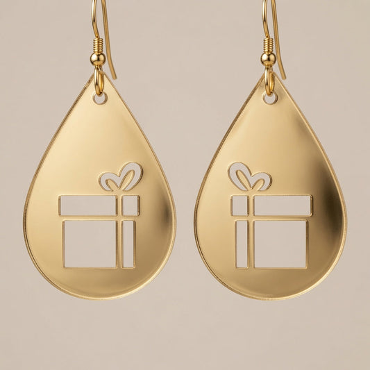 Christmas Gift Teardrop Earrings - Digital File - SVG - Digital