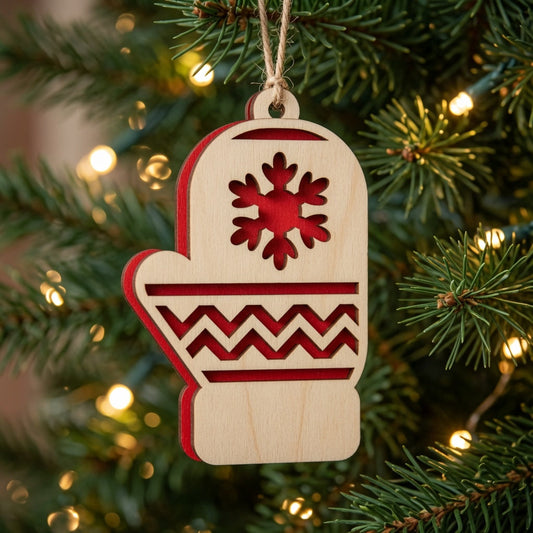 Christmas Mittens - Layered Ornament - Digital File - SVG - Digital