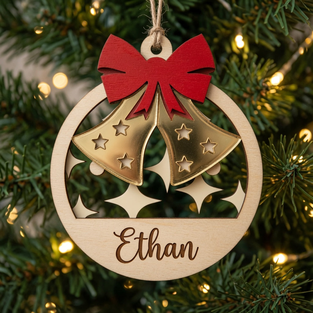 Christmas Ornament Bells - Layered Ornament - Digital File - SVG - Digital