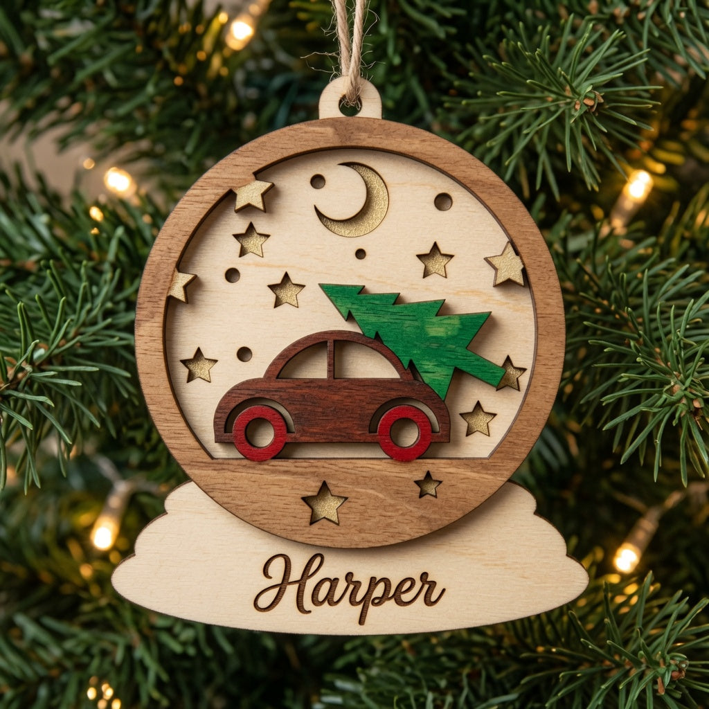 Christmas Ornament Holiday Getaway - Layered Ornament - Digital File - SVG - Digital