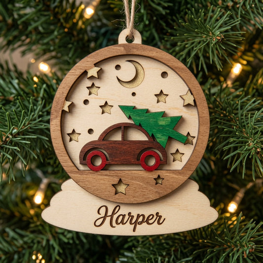 Christmas Ornament Holiday Getaway - Layered Ornament - Digital File - SVG - Digital