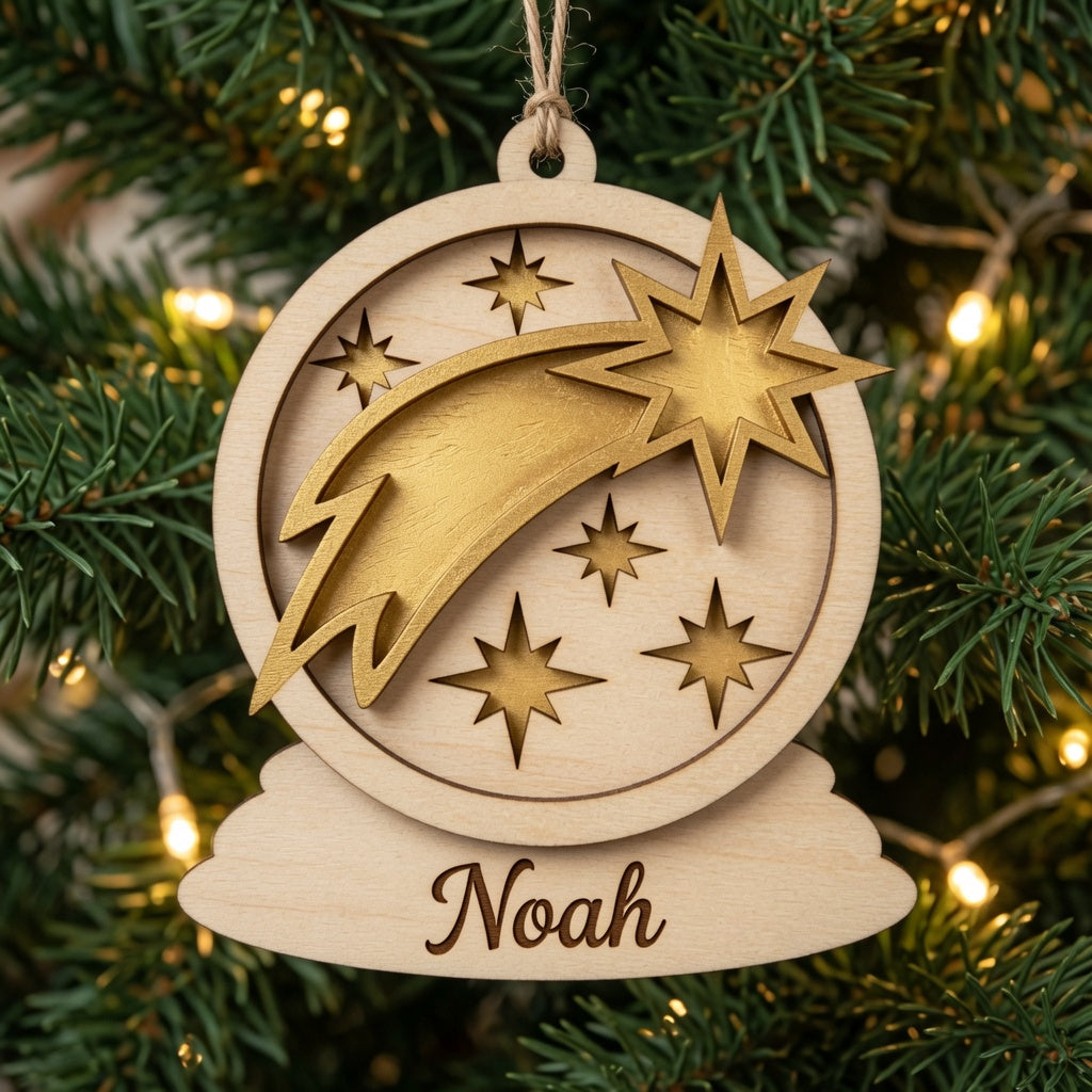 Christmas Ornament Shooting Star - Ornament - Digital File - SVG - Digital