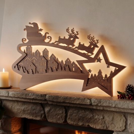 Christmas Sleigh - Holiday - City Christmas - Lightbox - Layered - Digital File Digital My Custom Designs