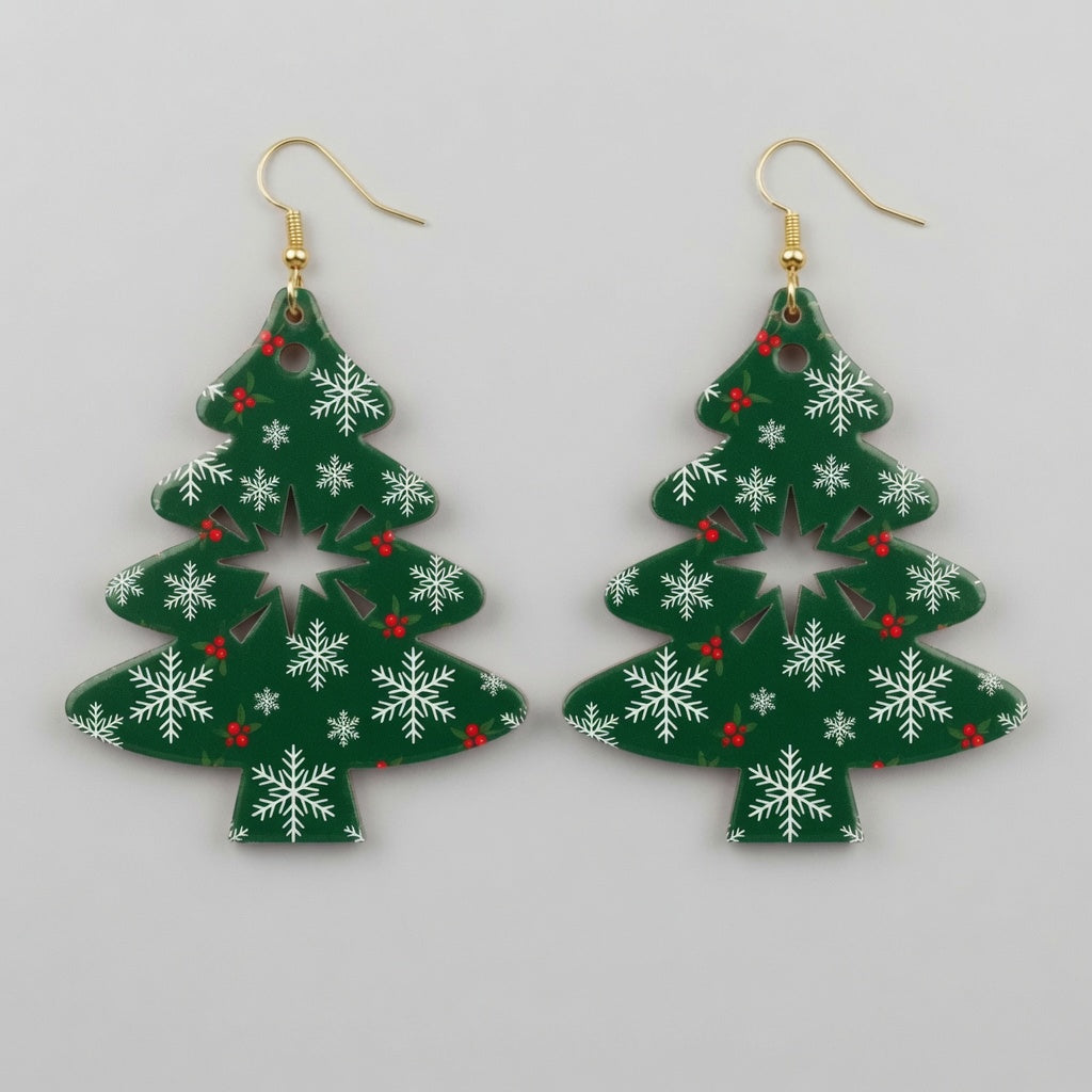Christmas Tree Cutout Earrings Design - Digital File - SVG - Digital