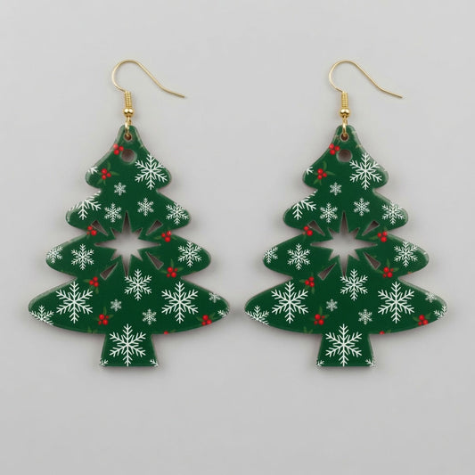 Christmas Tree Cutout Earrings Design - Digital File - SVG - Digital