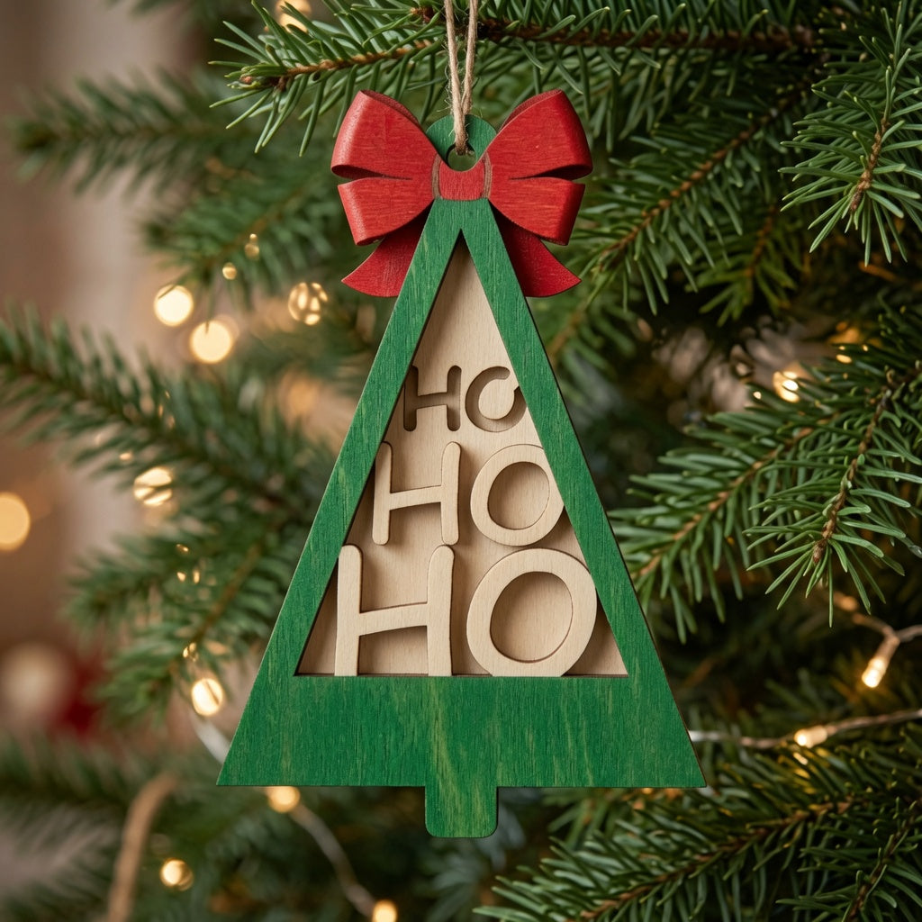 Christmas tree Ho Ho Ho - Ornament - Digital File - SVG - Digital