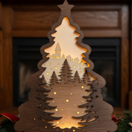 Christmas Tree - Holiday - Christmas - Lightbox - Layered - Digital File Digital My Custom Designs
