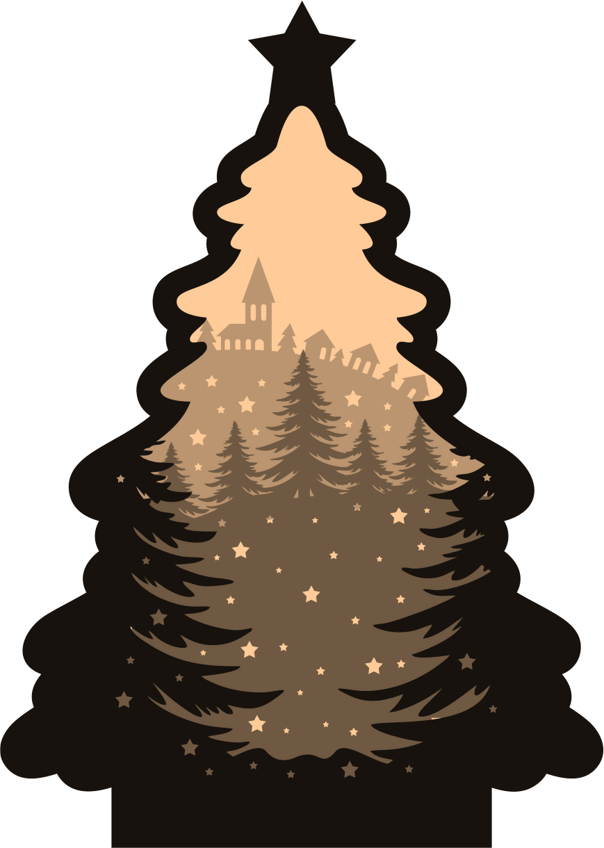 Christmas Tree - Holiday - Christmas - Lightbox - Layered - Digital File Digital My Custom Designs SVG