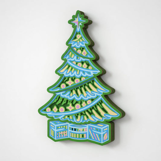 Christmas Tree - Layered Line Design - Digital File Digital My Custom Designs