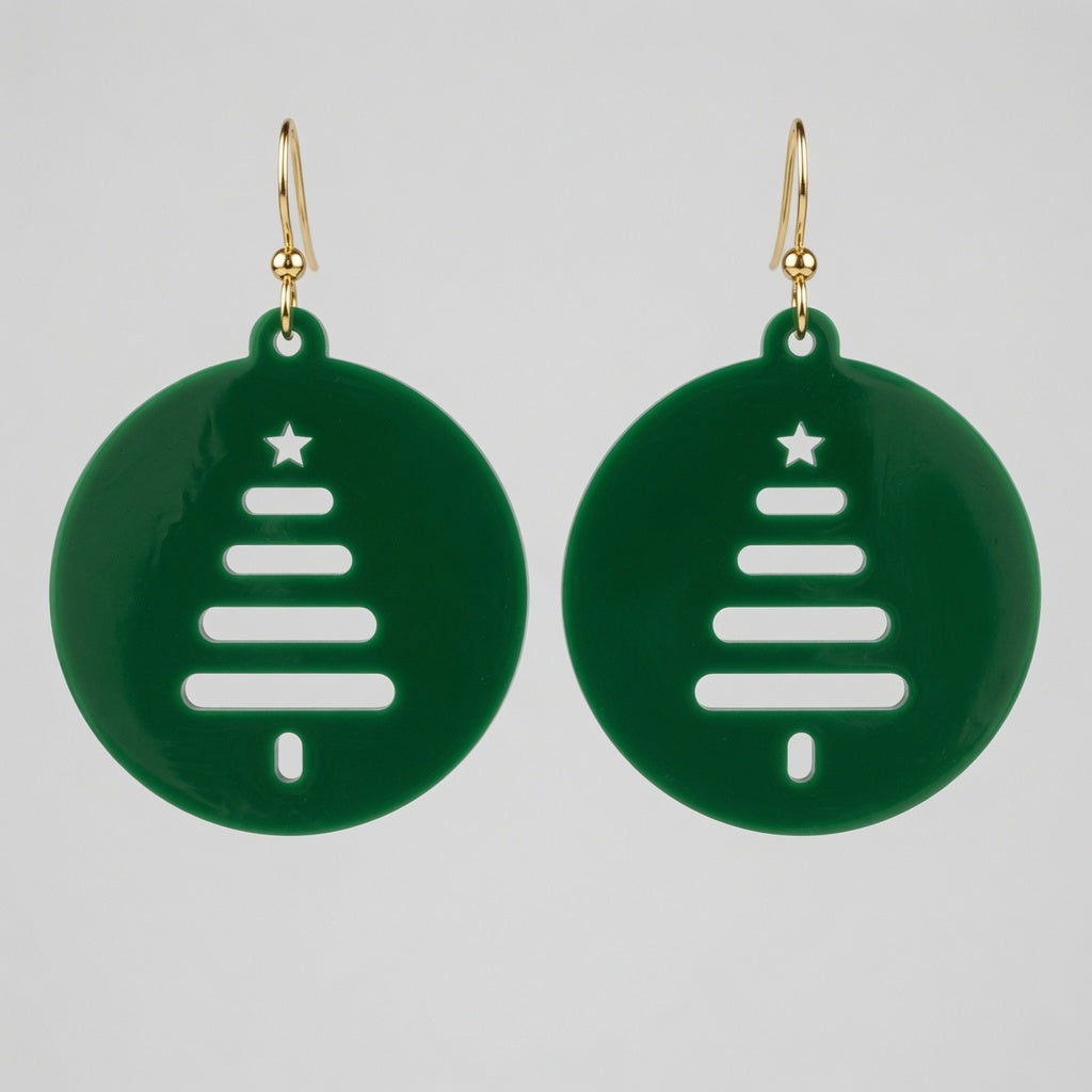 Christmas Tree Modern Cutout Earrings - Digital File - SVG - Digital