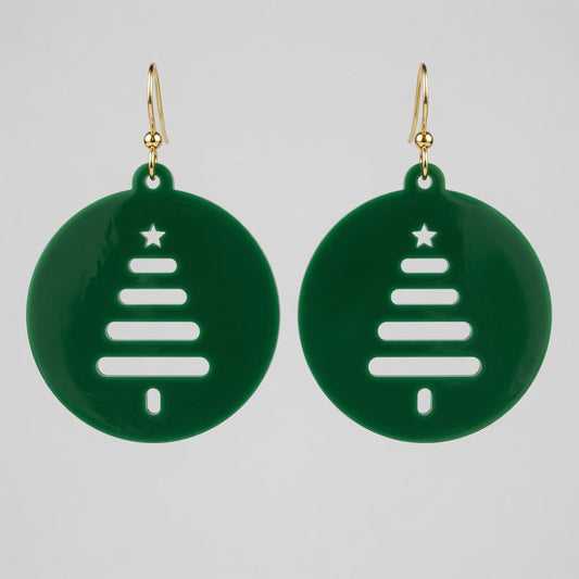 Christmas Tree Modern Cutout Earrings - Digital File - SVG - Digital