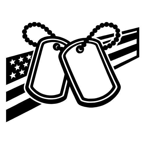 Crossed Dog Tags with Flag Stripe - Vector Graphics - Digital File Digital My Custom Designs PDF