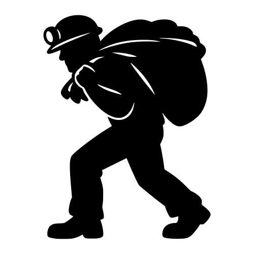 Coal Miner Silhouette - Vector Graphics - Digital File Digital My Custom Designs PDF