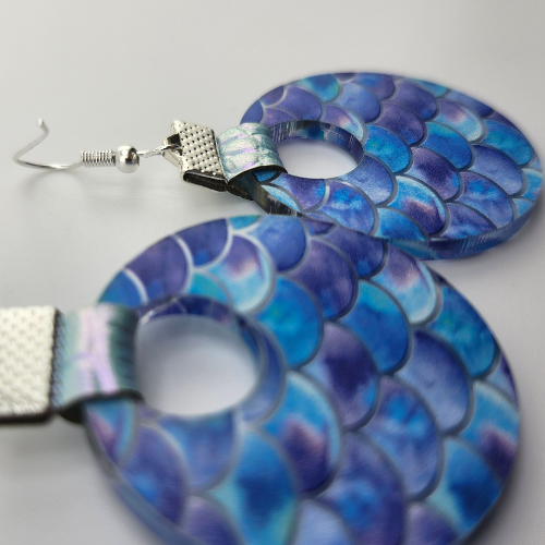 Coin Strap Leather Mermaid Scale Earrings My Custom Designs