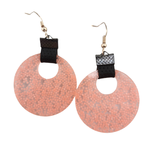 Coin Strap Leather Pink Spotted Earrings My Custom Designs