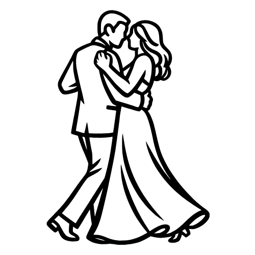 Couple Dancing Outline - Digital File - XCS Friendly Digital My Custom Designs PDF