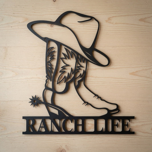 Cowboy Boots & Hat - Metal Sign - Home Decor - Digital File - ZIP File - Digital