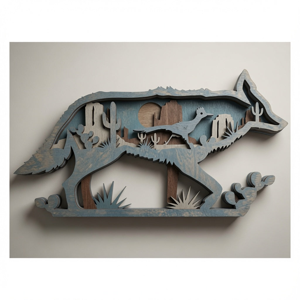 Coyote - Wilderness - Layered Nature Design - Digital File - SVG - Digital