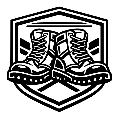 Safety Boots Crossed Badge - Vector Graphics - Digital File
