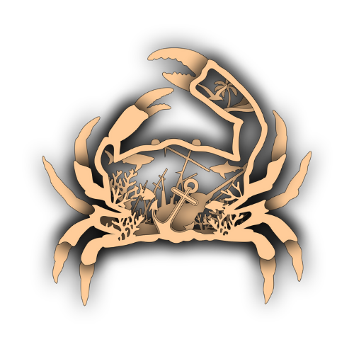Crab - Ocean- Layered Nature Design - Digital File Digital My Custom Designs SVG