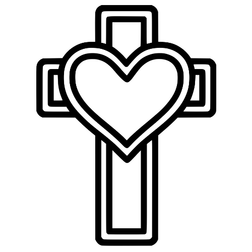 Cross with Heart Outline - Digital File - XCS Friendly Digital My Custom Designs PDF