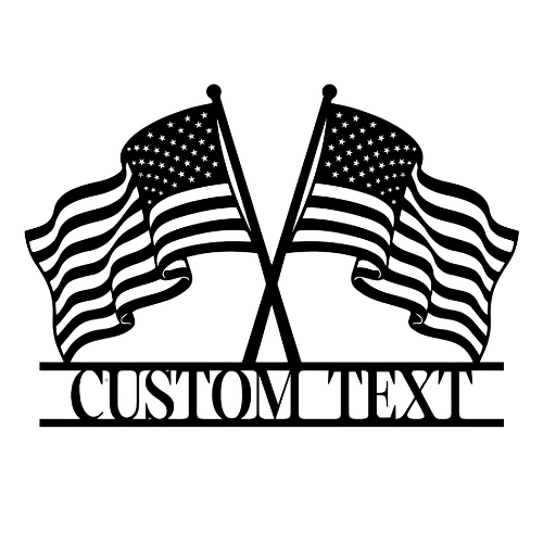 Crossing American Flags - Wall Home Decor - Digital File Digital My Custom Designs ZIP File