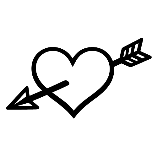 Cupid Arrow Through Heart - Digital File - XCS Friendly Digital My Custom Designs PDF