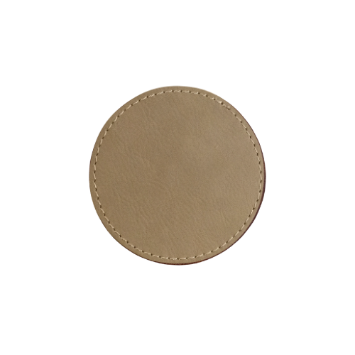 Custom Engraved Circle Patch w/ Adhesive Backing Patch My Custom Designs Beige 2.5" Bag Tag
